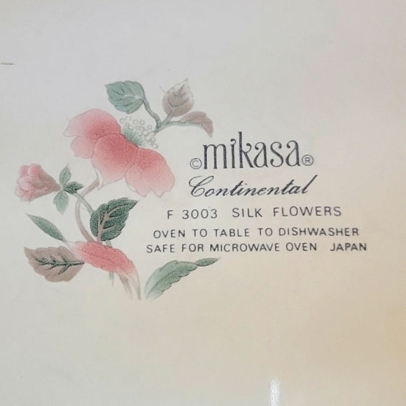 1 Vtg Dinner Plate Octagon Silk Flowers MIKASA Continental F3003 Oven To Table - Picture 4 of 4